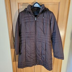 Lands' End | Size SP | Dark Brown Quilted Hooded Long Puffer Coat